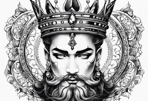 Crown face tattoo idea