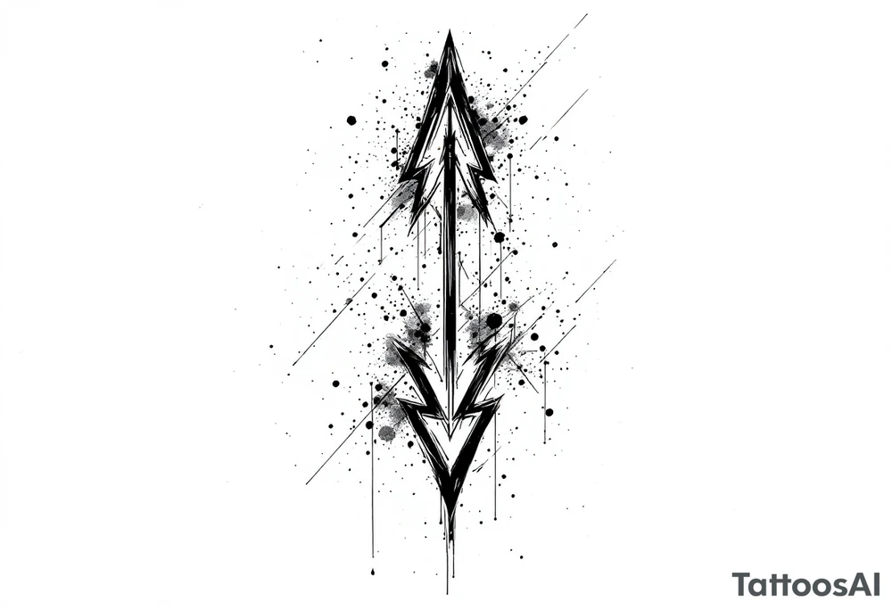 one  arrow  that look down tattoo idea