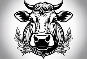 cow in a wrestling ring tattoo idea