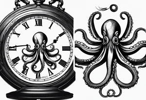 Octopus, pocket watch tattoo idea