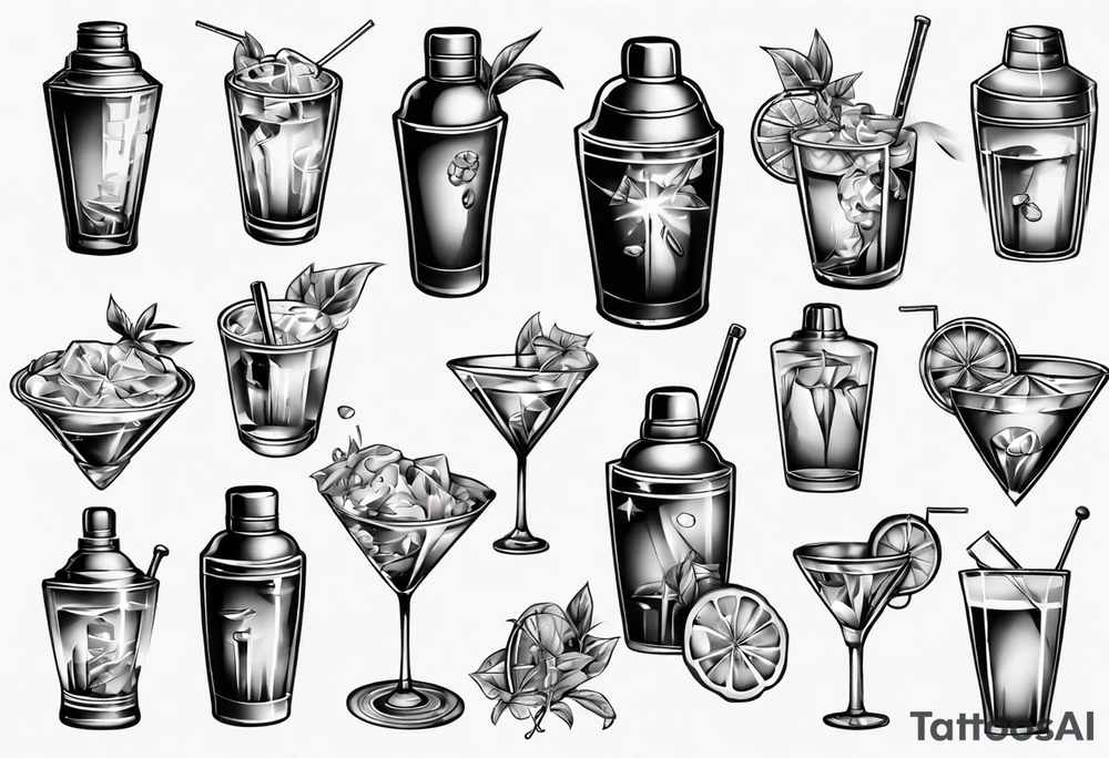 Cocktail shaker tattoo idea