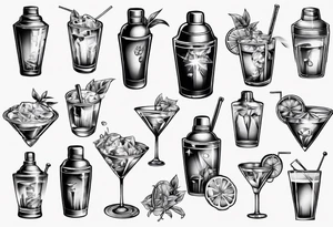 Cocktail shaker tattoo idea