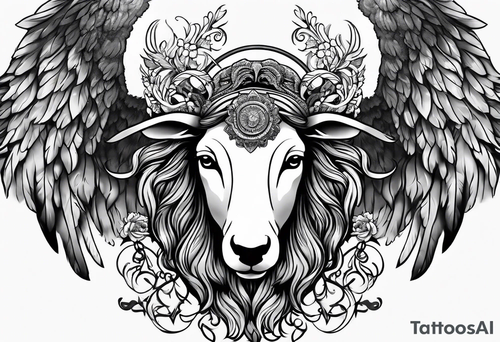 black sheep with angel wings tattoo idea