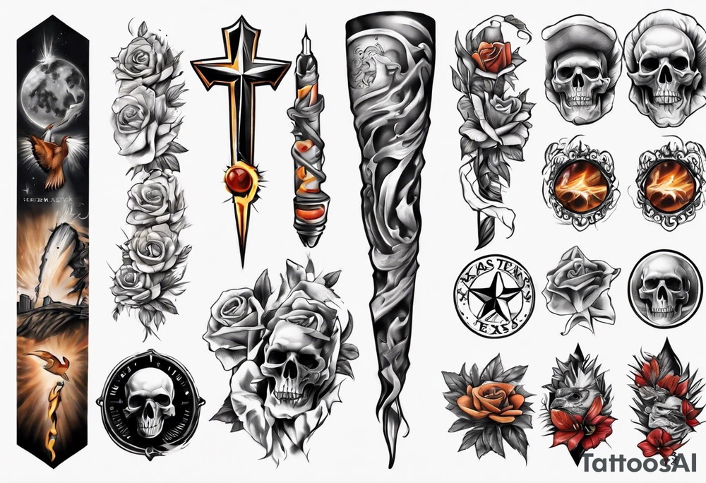 Texas forearm sleeve tattoo idea