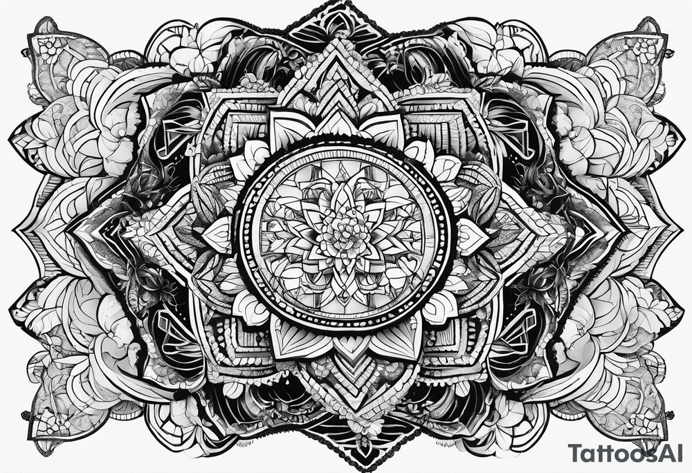 Geometric lace tattoo idea