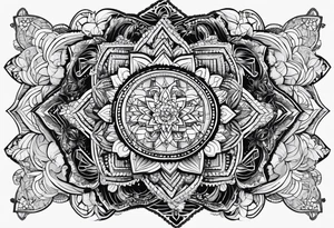 Geometric lace tattoo idea