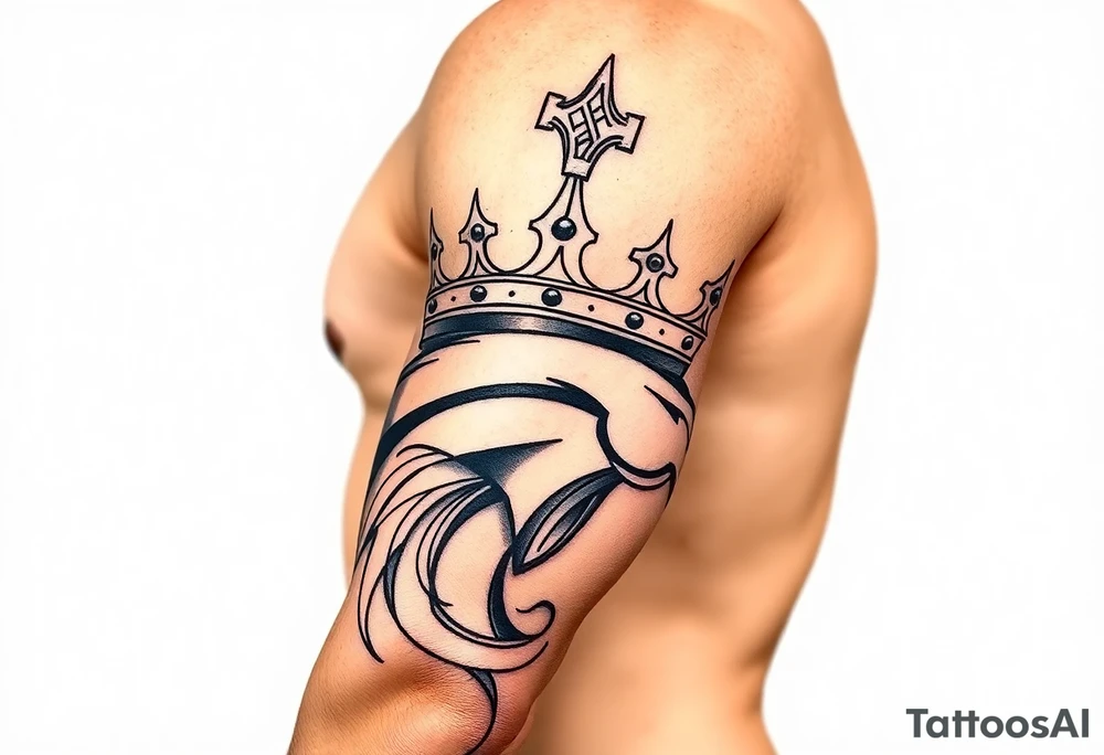 Rest in peace Denver broncos king crown tattoo idea