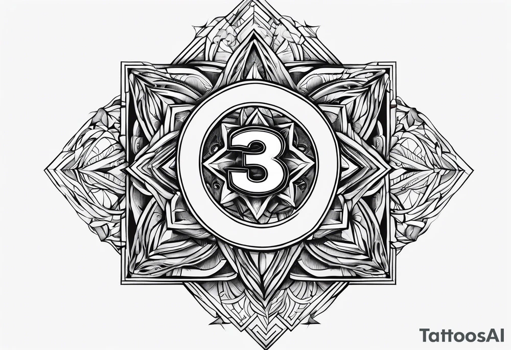 The number 333 tattoo idea