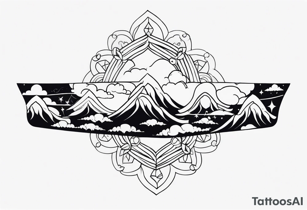 sleeve with clouds tattoo idea