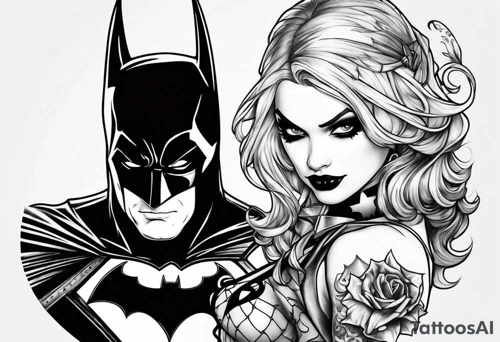 harley quin and batman tattoo idea