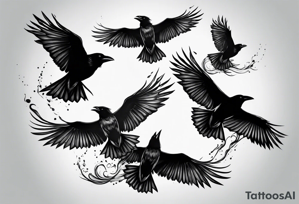Flock of crows tattoo idea