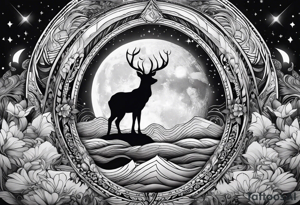 sacred moon tattoo idea