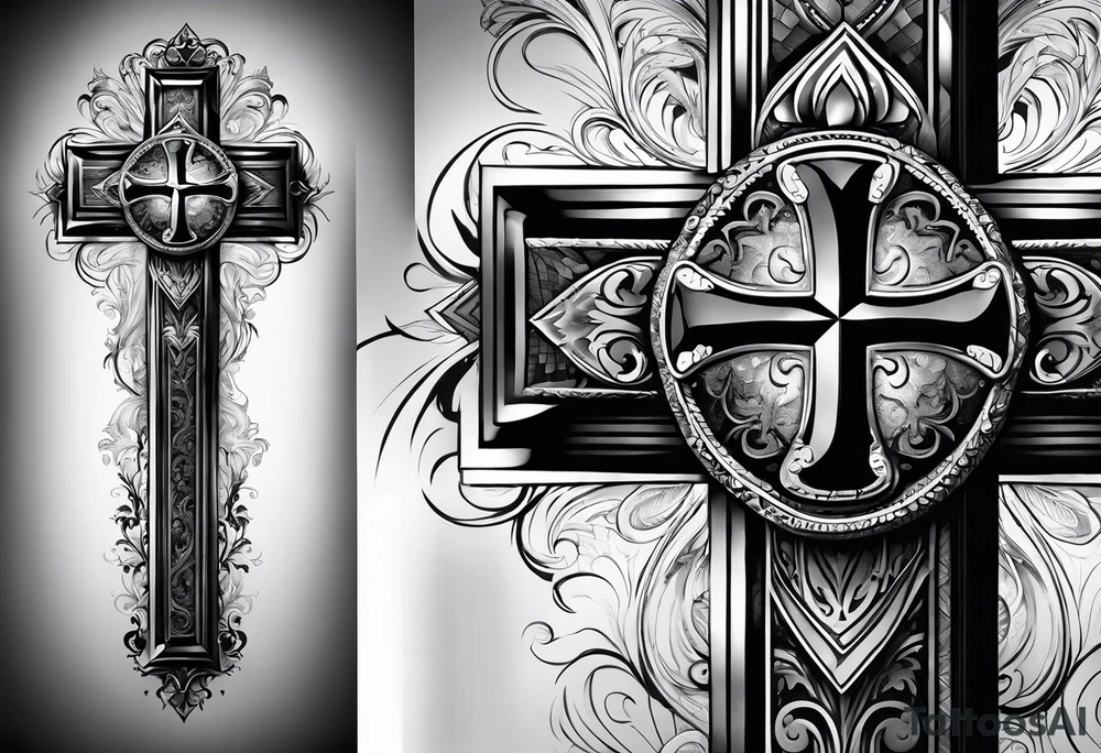 A cross with the verse like 1:37 going through it tattoo idea