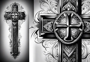 A cross with the verse like 1:37 going through it tattoo idea
