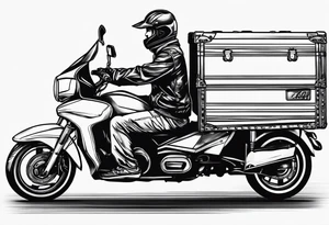 Courier with packages in panic tattoo idea