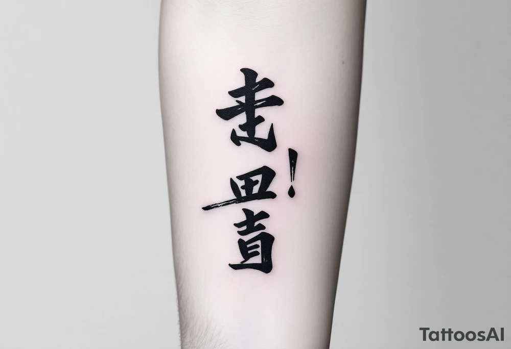 A black and gray tattoo design featuring the Japanese kanji 成長 (growth) and 忍耐 (perseverance), arranged vertically in bold brushstroke ink style. Surround the kanji with subtle martial arts symbolism, like a BJJ belt or grappling figures in motion. Incorporate inspirational energy similar to Kobe Bryant’s Mamba Mentality or Stephen Curry’s faith and discipline, reflected through minimalist elements like a subtle basketball silhouette or flame. The design should feel powerful, clean, and philosophical tattoo idea