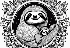 Sloth and babies tattoo idea