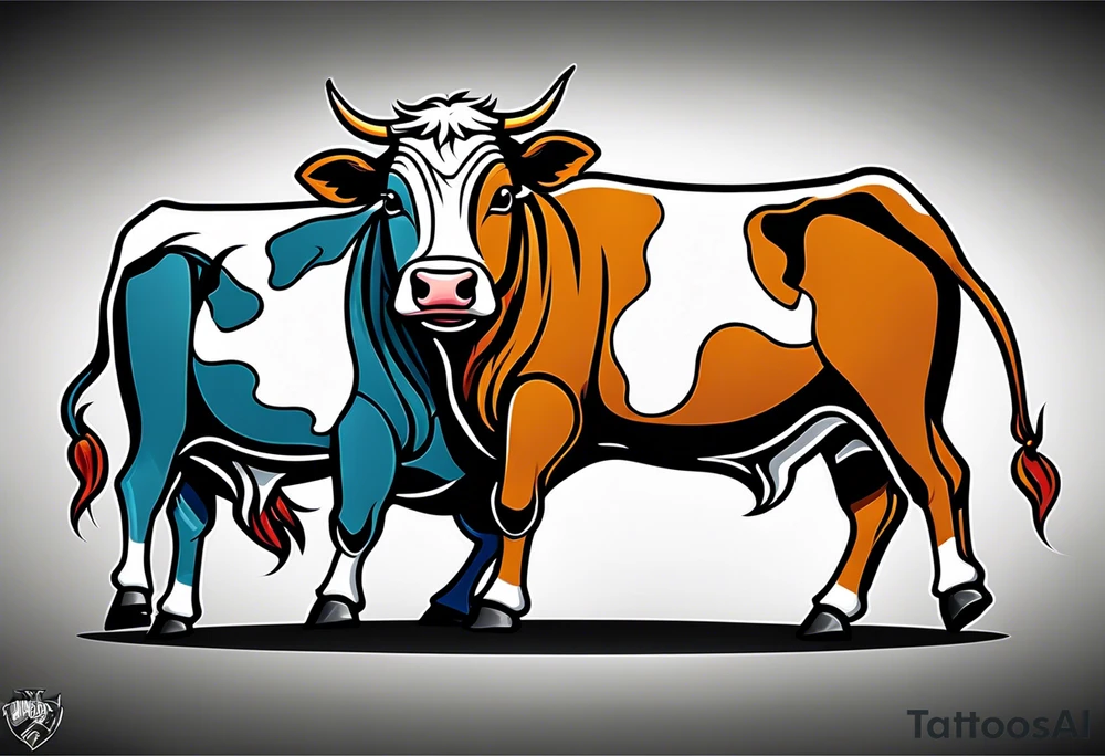 cow wrestling tattoo idea