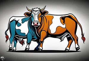 cow wrestling tattoo idea
