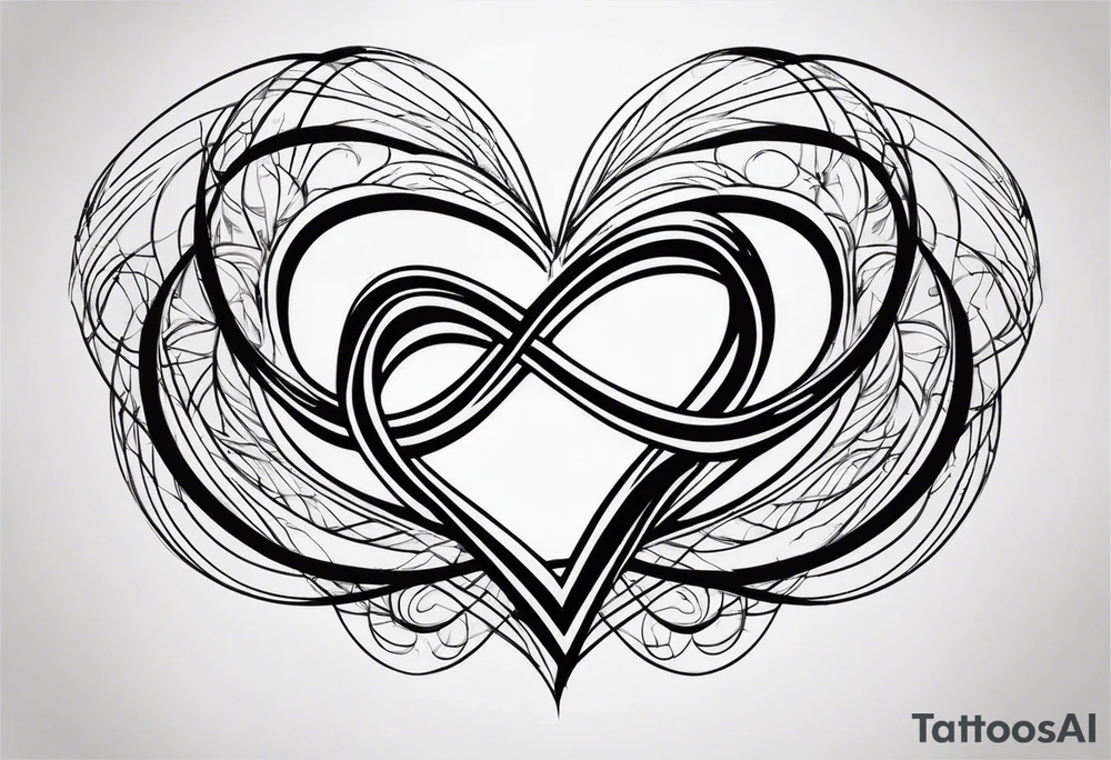Infinity symbol, unconditional love symbol and heart as one image tattoo idea