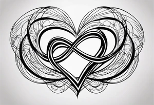 Infinity symbol, unconditional love symbol and heart as one image tattoo idea