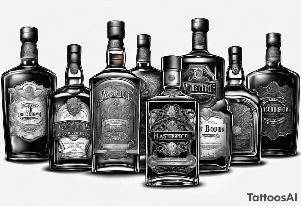 bottle of bourbon with no logo or words on it tattoo idea