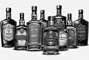 bottle of bourbon with no logo or words on it tattoo idea