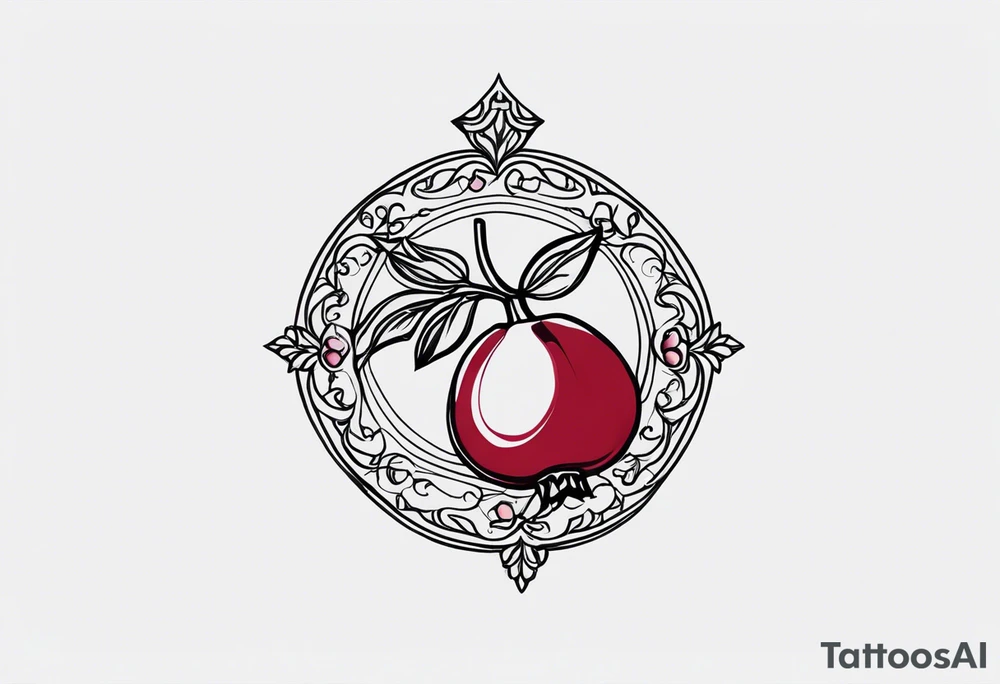 strength, small, nuanced, pomegranate elegant, armenian tattoo idea