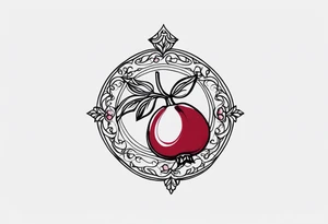 strength, small, nuanced, pomegranate elegant, armenian tattoo idea