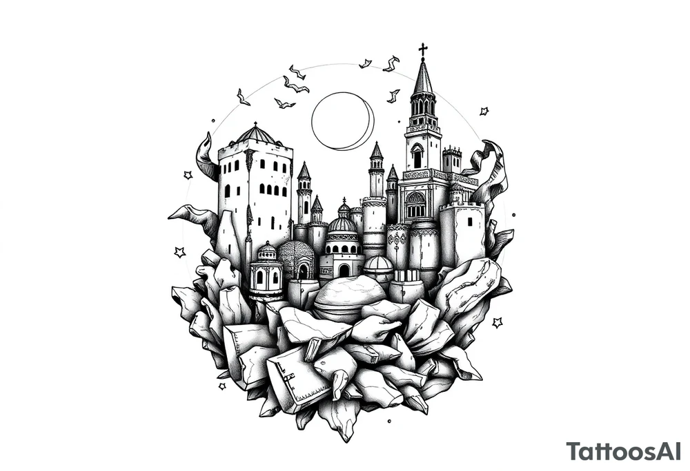 city of 
Atlantis tattoo idea