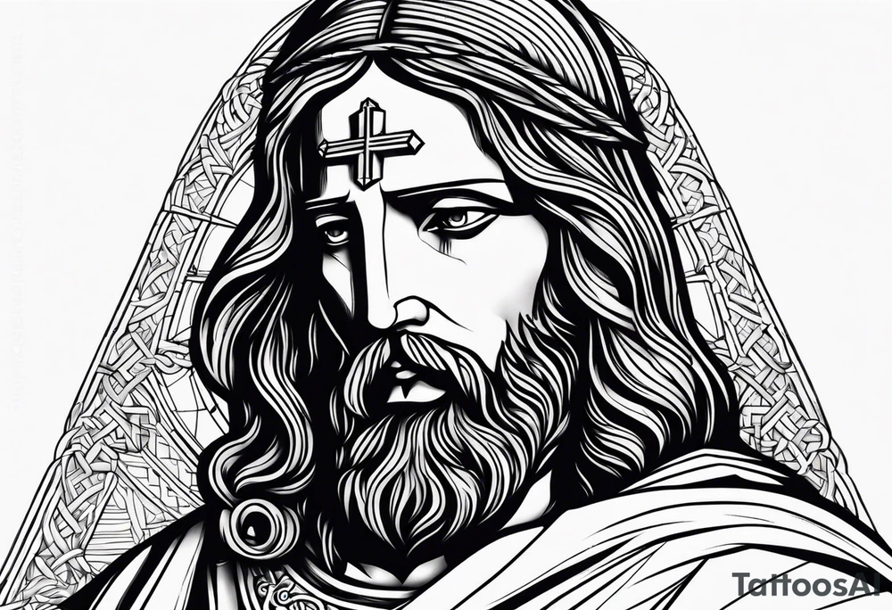 jesus qui porte sa croix tattoo idea