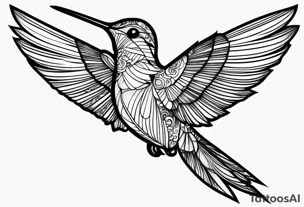 hummingbird simple tattoo idea