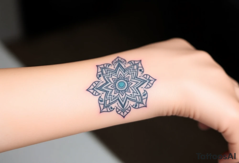 intricate mandala with sacred geometry and cosmic elements tattoo idea