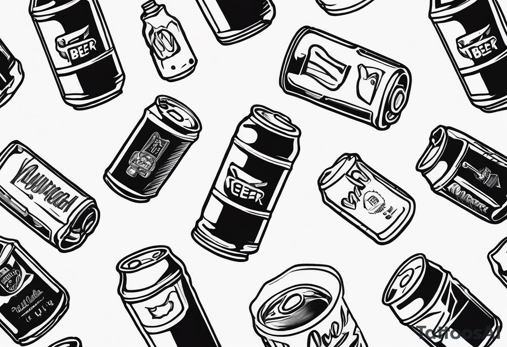 beer can tattoo idea