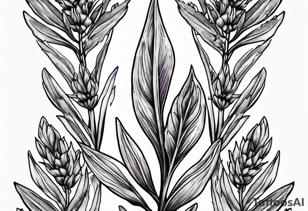Arrowhead with a lavender plant tattoo idea