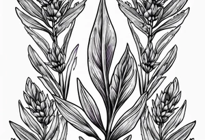 Arrowhead with a lavender plant tattoo idea