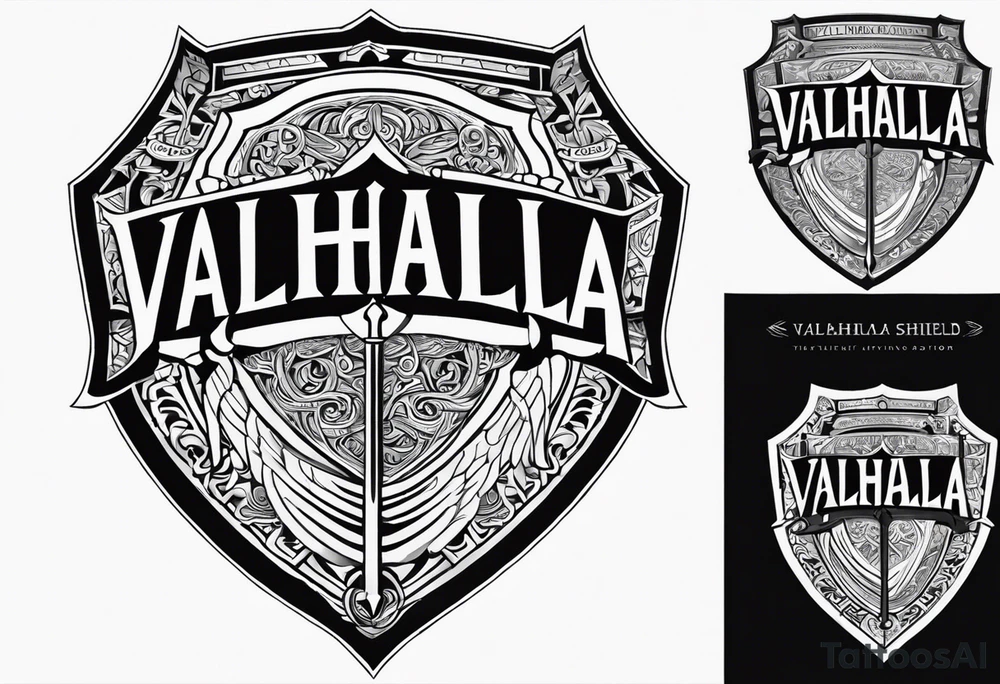 Valhalla shield  steps sword tattoo idea
