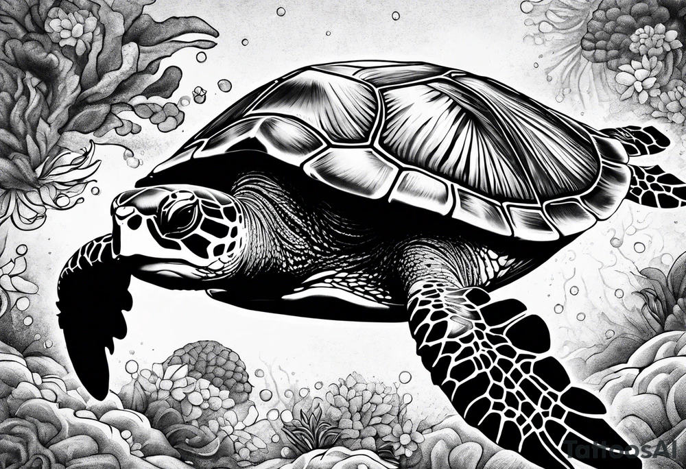 Sea turtle tattoo idea