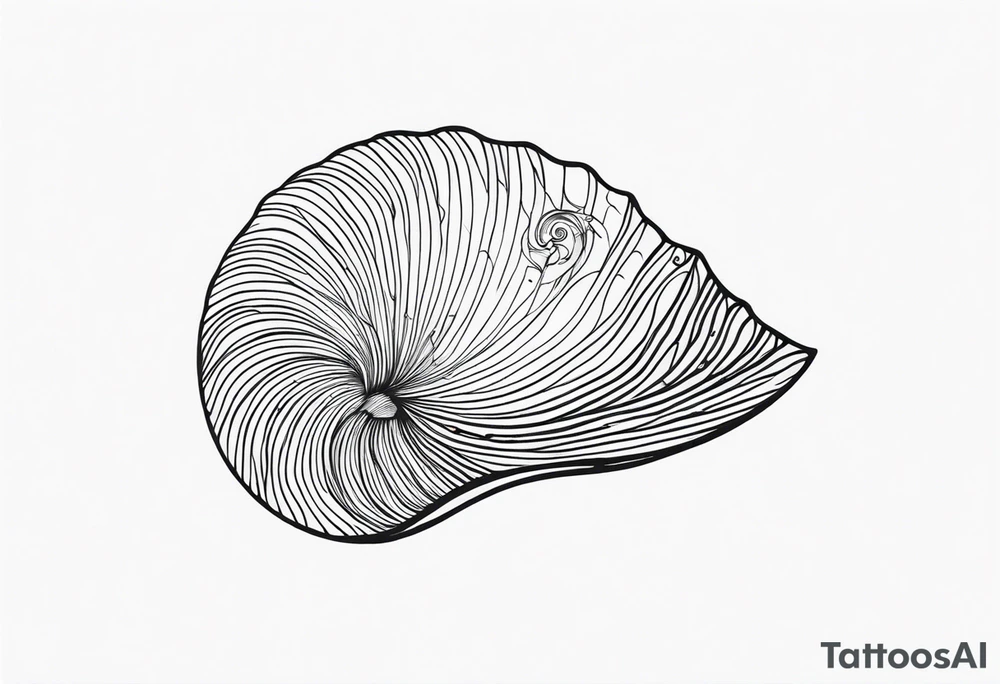 Sea shell with waves inside and sea creature tattoo idea Sea shell with waves inside and sea creature tattoo idea