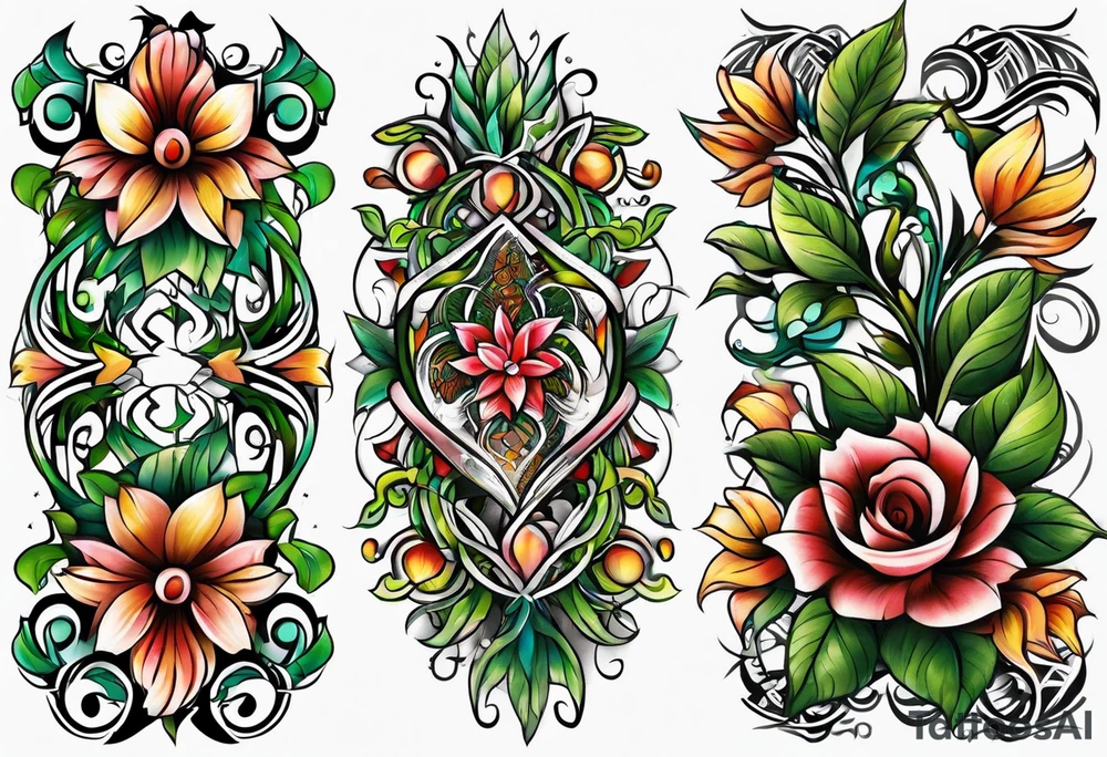 Thigh tattoo vines tattoo idea