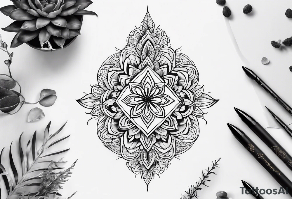 long
dainty 
unalome tattoo idea