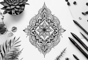 long
dainty 
unalome tattoo idea