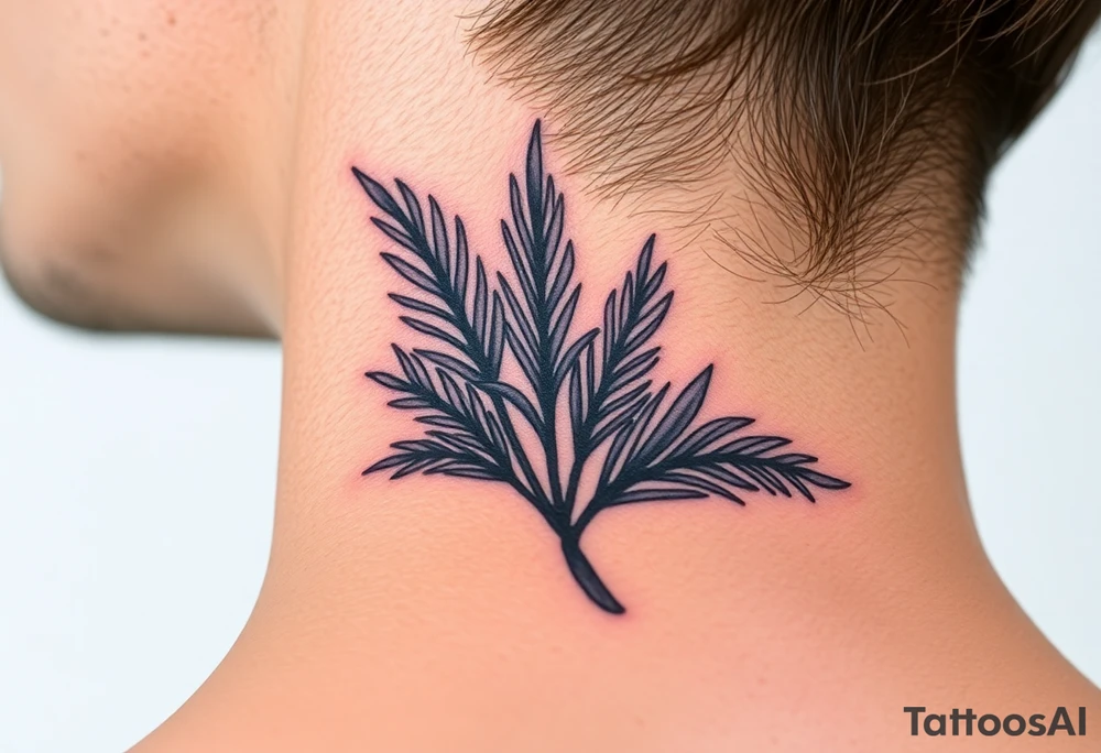 large woven palm leaves tattoo idea