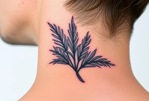 large woven palm leaves tattoo idea