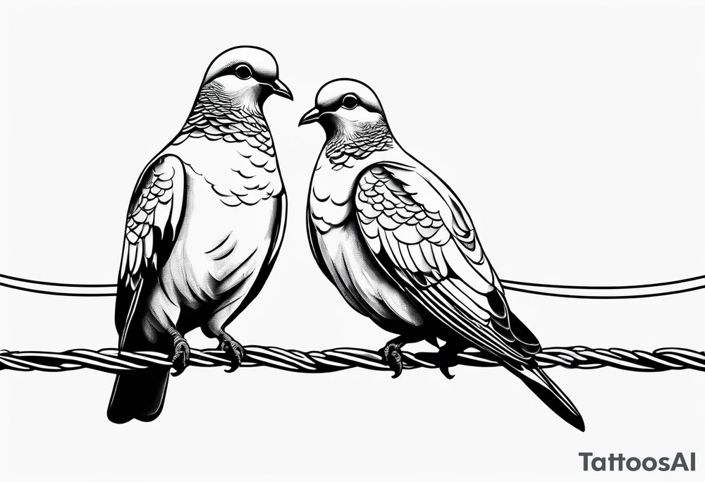 two doves sitting on a wire tattoo idea