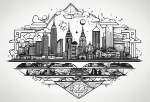 simple city life tattoo idea