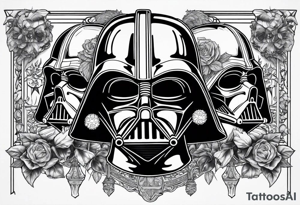 Darth Vader in Roman style with skulls tattoo idea