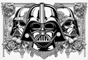 Darth Vader in Roman style with skulls tattoo idea