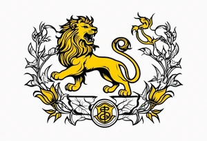 New school Scottish lion rampant with gadsden snake tattoo idea