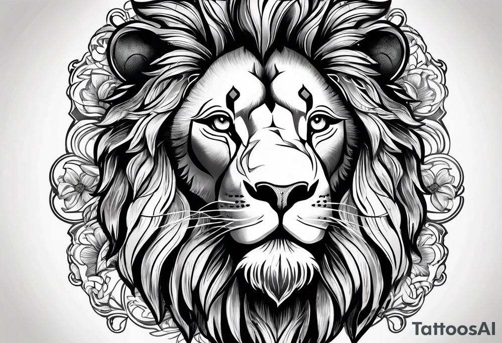 Lion head with the Leo astrology symbol tattoo idea Lion head with the Leo astrology symbol tattoo idea